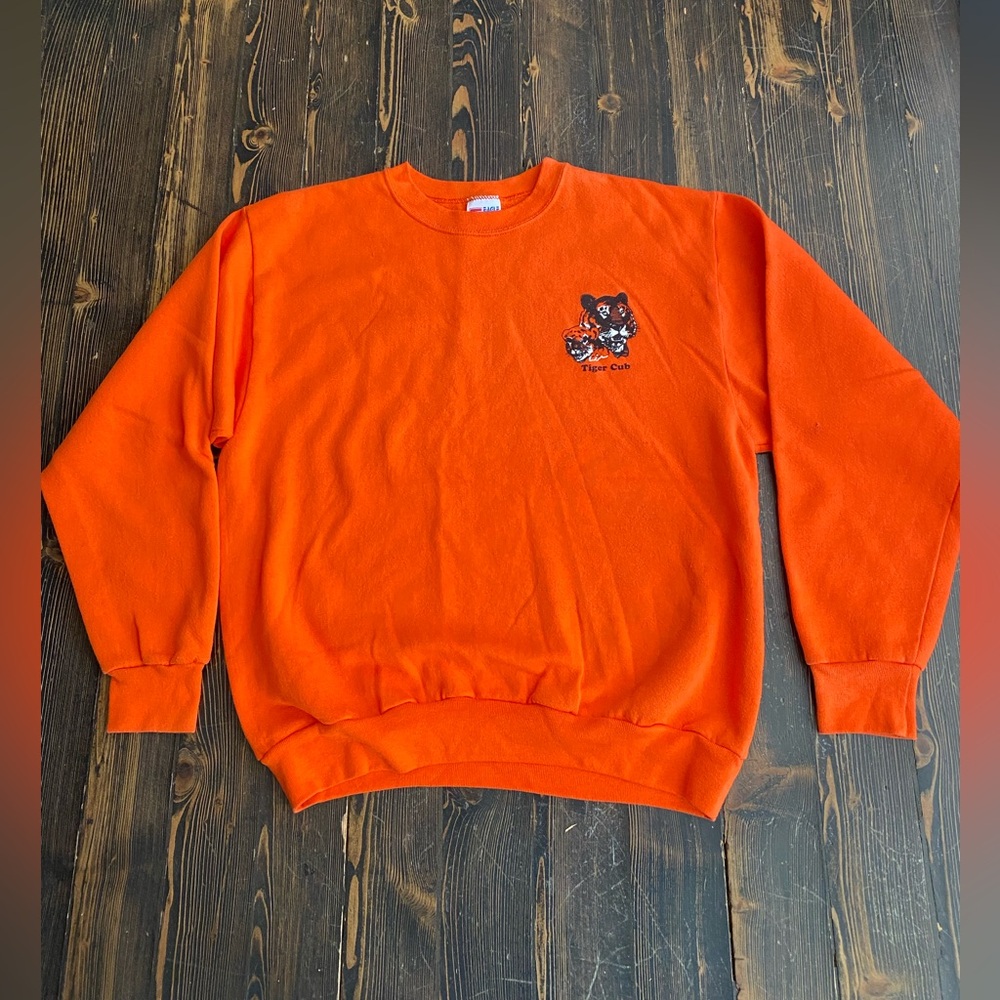 Vintage Tiger Cubs BSA Orange Men's Sweat Shirt With Crew Neck